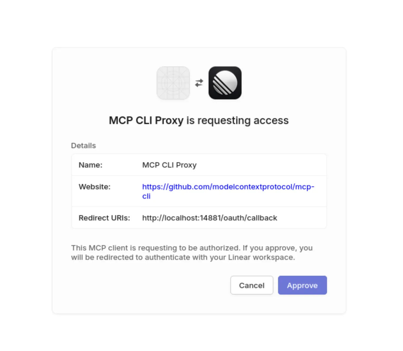 Linear authentication page